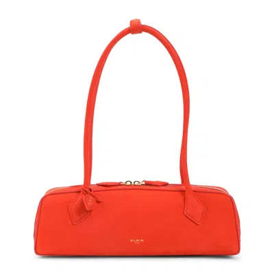 ALAÏA ALAIA ORANGE BRULE MEDIUM NABUK SHOULDER BAG