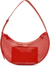 Alaïa Small Half-moon Fishing Net Underarm Bag In 319 - Orange Sanguin