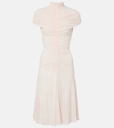 Alaïa Ruched Jersey Midi Dress In Orchidee