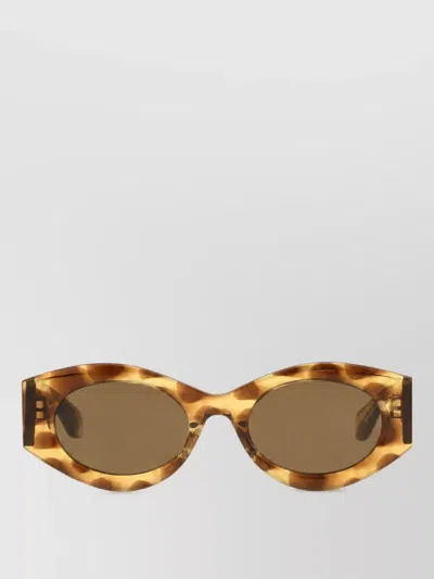 Alaïa Lettering Round-frame Tortoiseshell Acetate Sunglasses In Purple