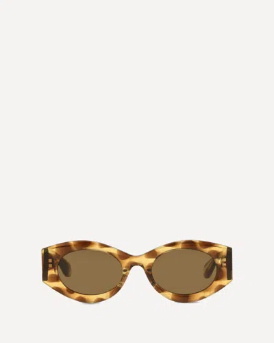 Alaïa Oval Sunglasses In Brown