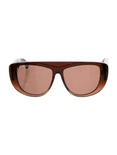 Pre-owned Alaïa Oversize Tinted Sunglasses In Brown