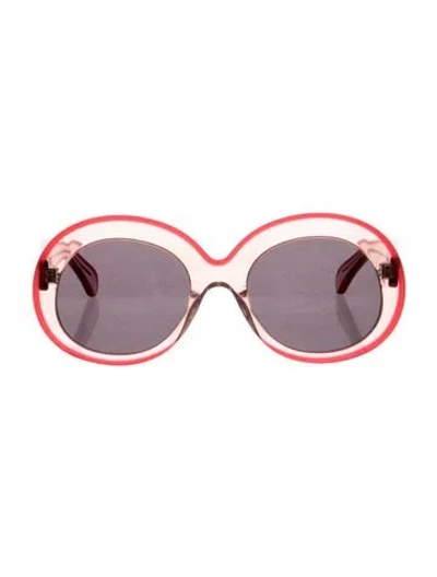 Pre-owned Alaïa Oversize Tinted Sunglasses In Burgundy