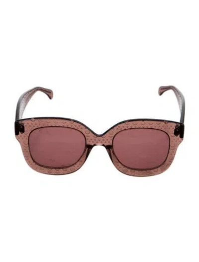 Pre-owned Alaïa Oversize Tinted Sunglasses In Burgundy/clear