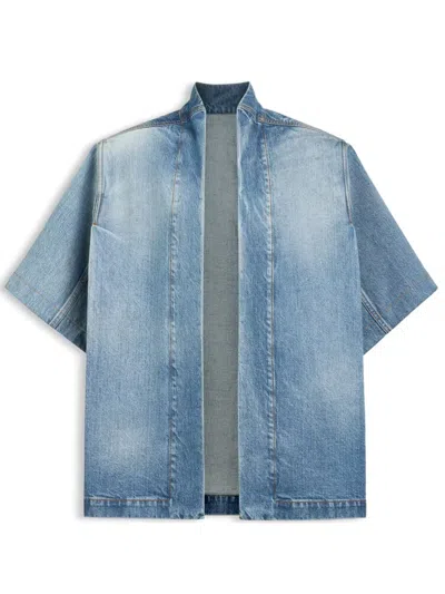Alaïa Alaia Oversized Denim Open-front Jacket In Denim Blue