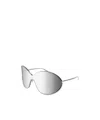 Alaïa Oversized Shield Frame Sunglasses In Silver