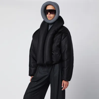 Alaïa Padded Bomber In Black Taffeta