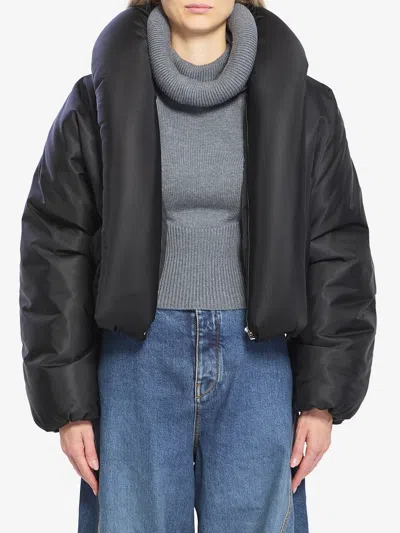 ALAÏA PADDED BOMBER JACKET IN TAFFET