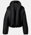 Alaïa Taffeta Padded Bomber Jacket In Black