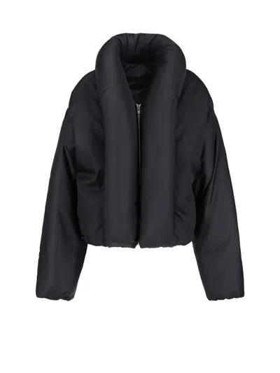Alaïa Padded Taffeta Bomber Jacket In Black