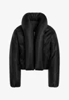 Alaïa Womens Noir Alaia Taffeta Padded Bomber Jacket In Black