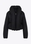 Alaïa Insulated Long Sleeve High Collar Jacket In Black