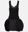 Alaïa Padded Wool-blend Minidress In Black
