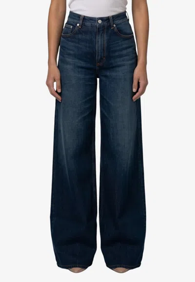 Alaïa Palazzo Washed Jeans In Blue