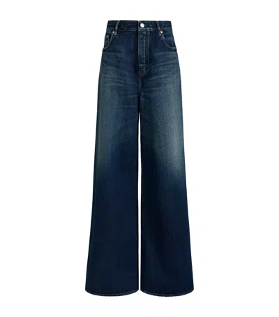 Alaïa Palazzo Wide-leg Jeans In Blue