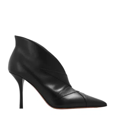 Alaïa Panel-detailing Leather Ankle Boots In Black