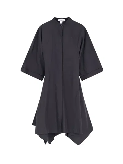 Alaïa Panelled Cotton Dress In Black