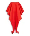 Alaïa Womens Orange Sanguine Ruffled Open-seam Cotton Trousers In Red