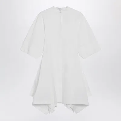 Alaïa Alaia Panelled Cotton Poplin Dress In White