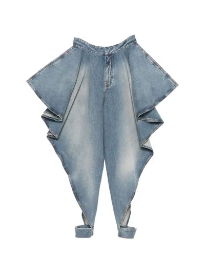 Alaïa Panelled Denim Jeans In Blue