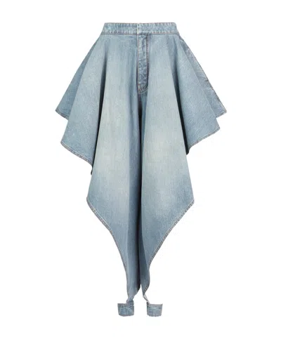 Alaïa Panelled Faded Jeans In Blue