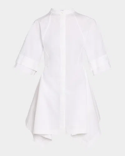 Alaïa Panelled Handkerchief Mini Shirtdress In White