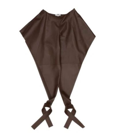Alaïa Panelled Leather Pants In Brown