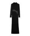 Alaïa Sheer Bodice High-neck Dress In Black