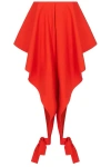 Alaïa Womens Orange Sanguine Ruffled Open-seam Cotton Trousers In Red