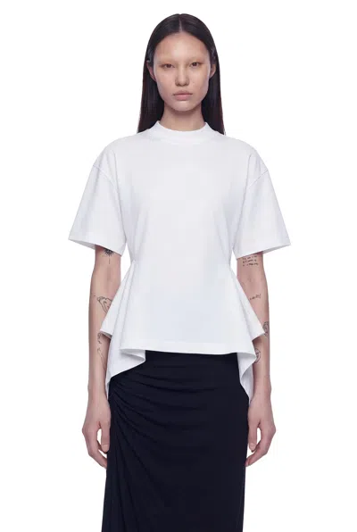 Alaïa Paneled Crewneck T-shirt In White
