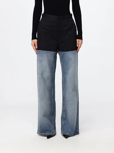 Alaïa Pants Woman Color Denim In Blue