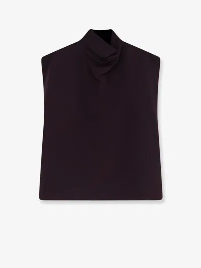 Alaïa Paper And Viscose Top In Purple