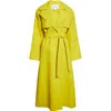 Alaïa Paper Blend Poplin Trench Coat In Yellow