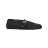 Alaïa Raffia And Leather Ballet Flats In Black