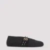 Alaïa Raffia And Leather Ballet Flats In Black