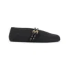 Alaïa Leather-trimmed Straw Ballet Flats In Black