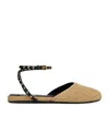Alaïa Paper Straw Ballet Flats In Brown