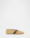 Alaïa Paper Straw Flat Ballerinas Scarpe Basse Beige In White
