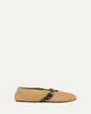 Alaïa Paper Straw Flat Ballerinas Scarpe Basse Beige In White
