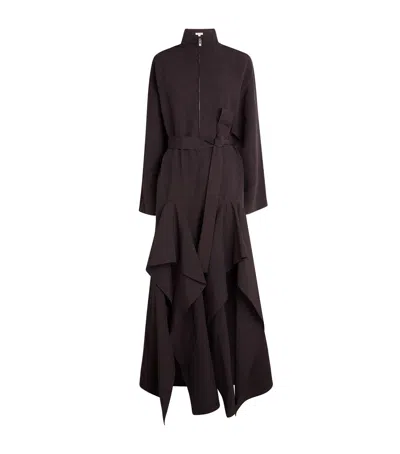 Alaïa Paper-blend Ruffled Jumpsuit In Brown