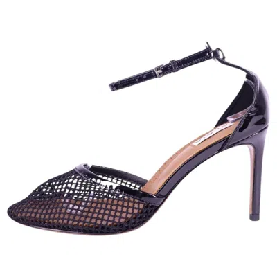 Pre-owned Alaïa Paris Black Mesh Ankle Strap Heels - Eu 38