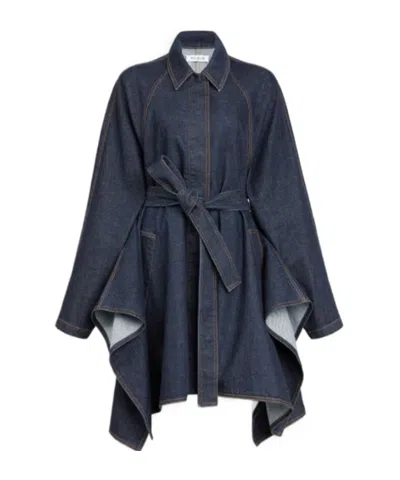 Alaïa Patchwork Denim Jacket In Blue