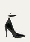 Alaïa Patent Ankle-strap Stiletto Pumps In Noir