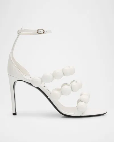 Alaïa Patent Bubble Ankle-strap Sandals In Blanc