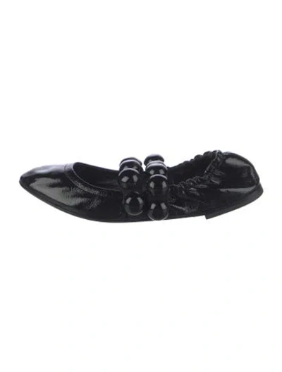 Pre-owned Alaïa Patent Leather Ballet Flats In Black