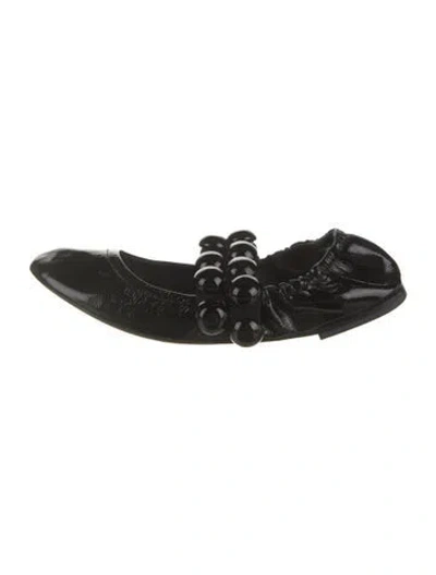 Pre-owned Alaïa Patent Leather Ballet Flats In Black
