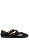 Alaïa Leather Crisscross Buckle Ballerina Flats In Black