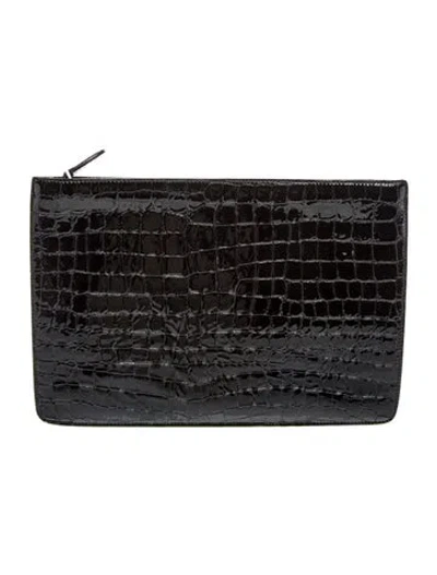 Pre-owned Alaïa Patent Leather Clutch In Black