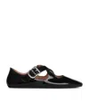 Alaïa Criss Cross Patent Leather Ballet Flats In Black