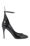 Alaïa Patent Leather Pumps With Ankle Strap And Stiletto Heel 10cm In Black